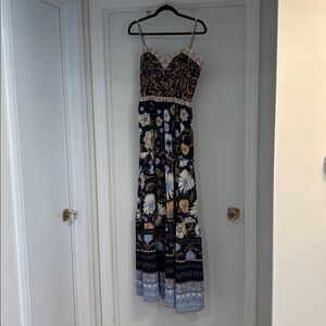 Colombian Designer: Agua Bendita Maxi Dress. Gorgeous Material NWT